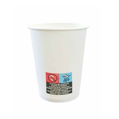 bicchieri compostabili in carta  bianchi da 200cl  in conf. da 50pz.