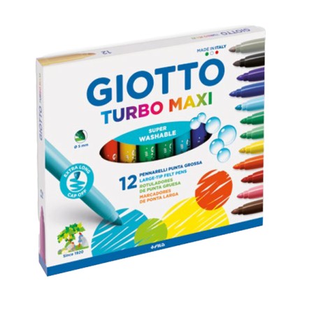 Pennarelli FILA GIOTTO TurboMaxi scatola da 12 colori assortiti
