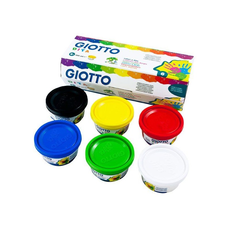 Colori a dita in conf. da 6 barattoli 100ml colori assortiti GIOTTO FILA