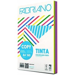 Risma 100fg carta colori vivi mix .MULTICOLOR F.to A4 160gr FABRIANO