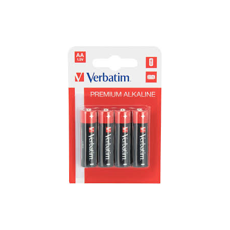 PILE 4pz.stilo 1,5volt "AA" alcaline VERBATIM