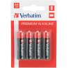PILE 4pz.stilo 1,5volt "AA" alcaline VERBATIM