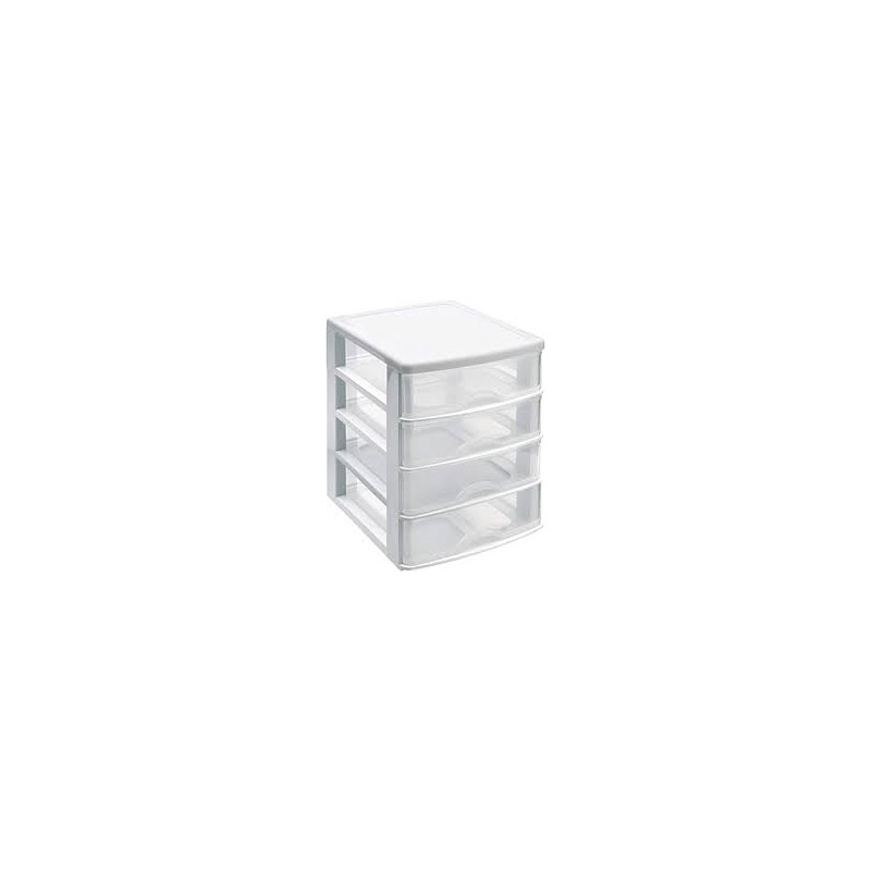 Cassettiera 4 cassetti trasparenti in plastica L27x35x35p PLASTICFORTE