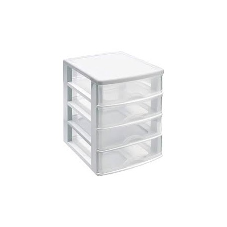 Cassettiera 4 cassetti trasparenti in plastica L27x35x35p PLASTICFORTE