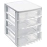 Cassettiera 4 cassetti trasparenti in plastica L27x35x35p PLASTICFORTE