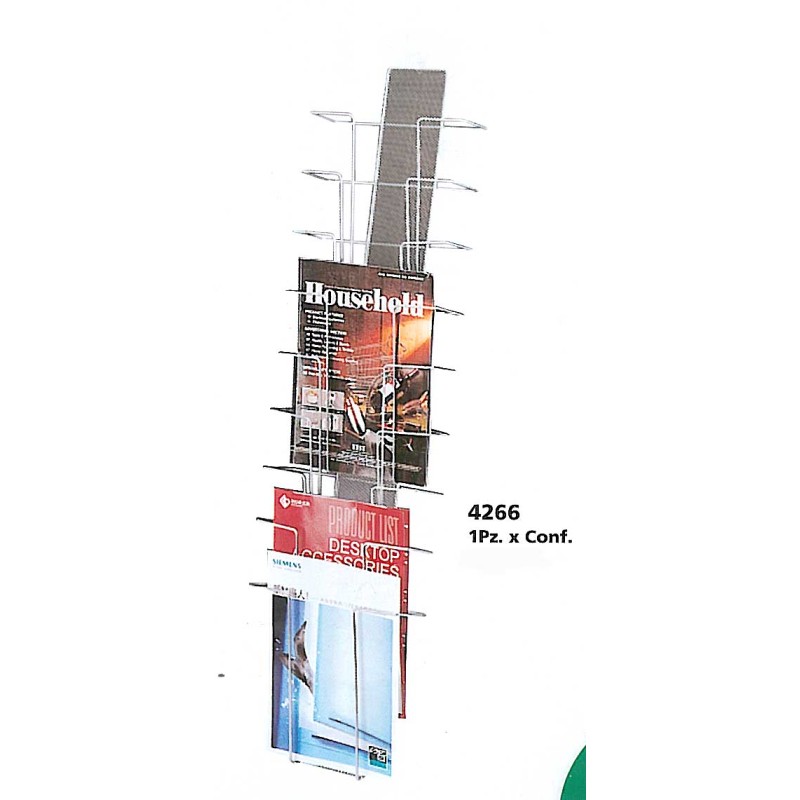 PORTARIVISTE verticale in metallo a 9 scomparti L25 x H100cm