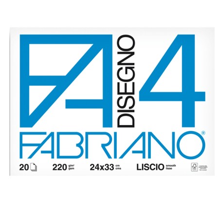 Album disegno FABRIANO F4 24x33cm 20fg. liscio da 220gr.