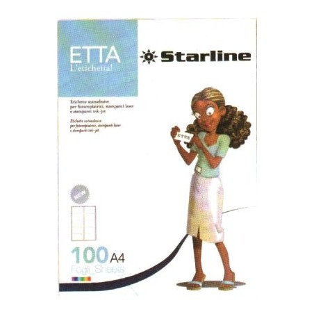 Etichette adesive sc.100fogli A4 105x37mm (16 etichette per foglio) STAR