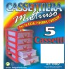 Cassettiera 5 cassetti trasparenti in plastica L15xH25xP20cm MULTIUSO